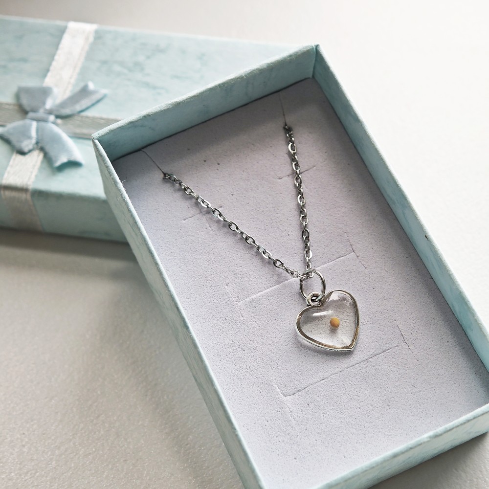 Mustard Seed Necklace, Matthew 17:20, Christian Faith Gift, First Communion Jewelry, Heart Pendant Silver Gold