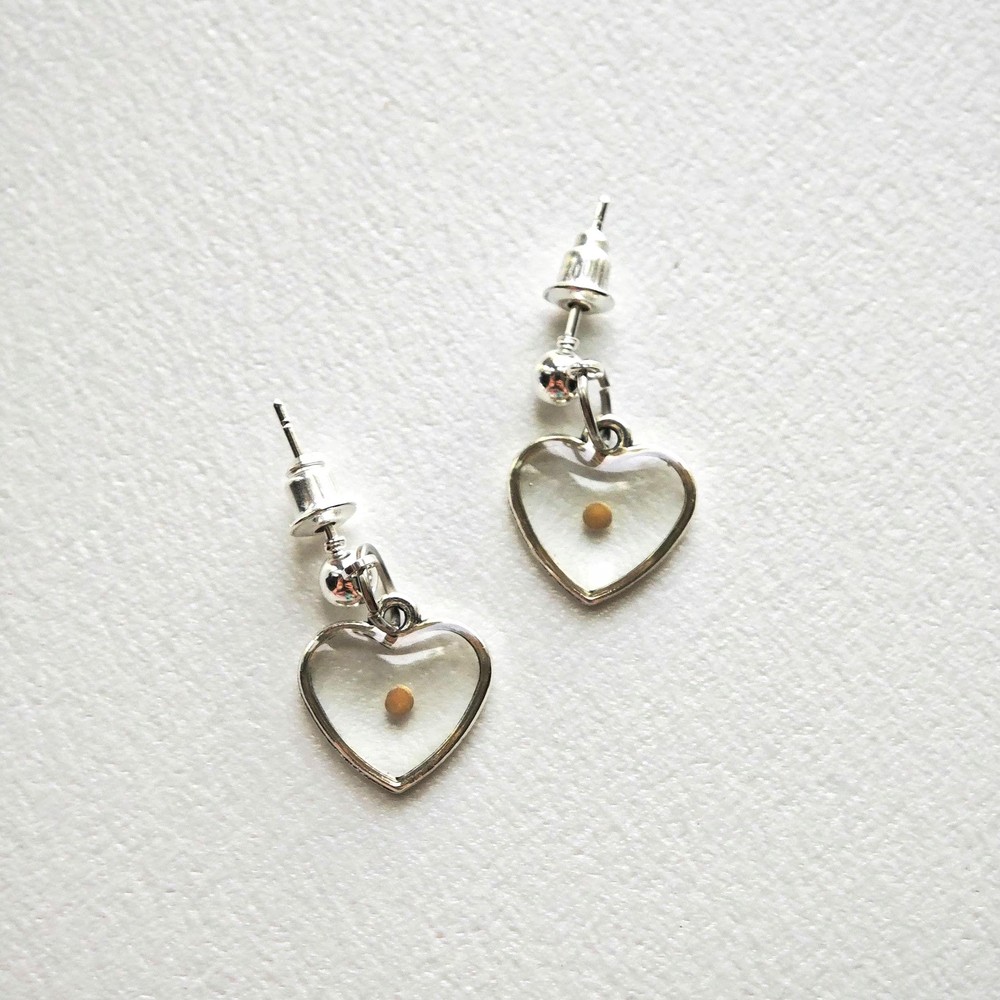 Mustard Seed Earrings, Christian Gift, Confirmation Gift, Encouragement Gift, Heart Stud Jewelry