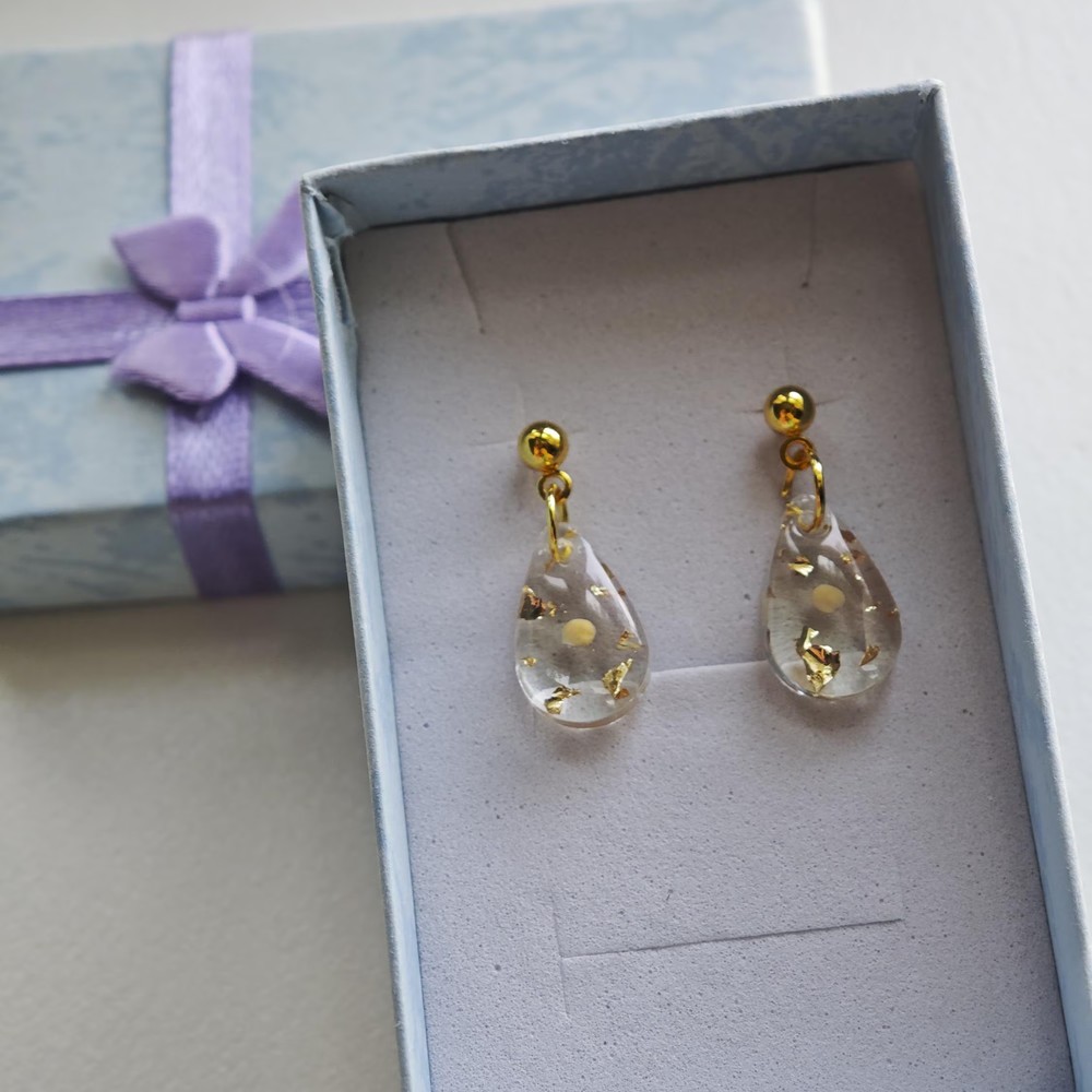 Mustard Seed Earrings, Christian Gift for Daughter, Confirmation Gift for Her, Religious Teardrop Dangle Studs, First Communion Gift